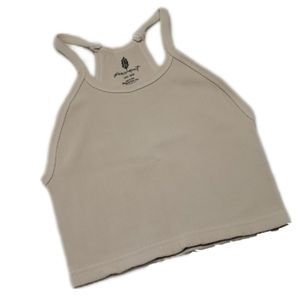 FP Movement by Free People Happiness Runs Cropped Ribbed Beige Tank Top XS